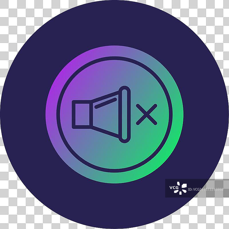 静音图标圆形渐变设计图片素材