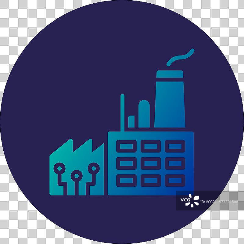 智能工厂图标，圆形渐变设计图片素材