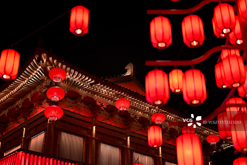 灯笼楼房图片素材