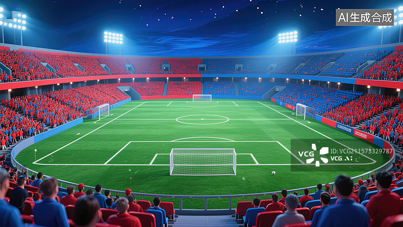 【AI数字艺术】星光下的足球盛宴图片素材