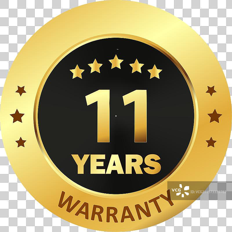 11年保修印章，金色保修印章图片素材