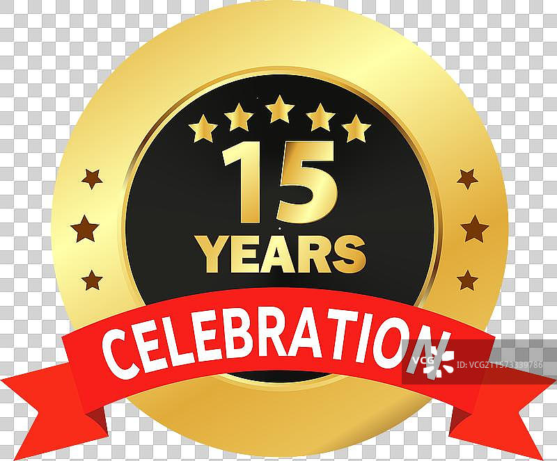 15周年庆典印章 15周年金色标志 15图片素材