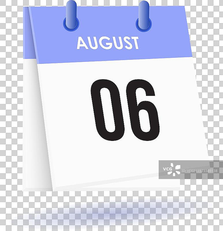 八月六日 - 日历和时间规划器每日使用图片素材