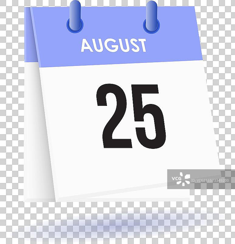 八月二十五日 - 日历和时间规划器每日使用图片素材