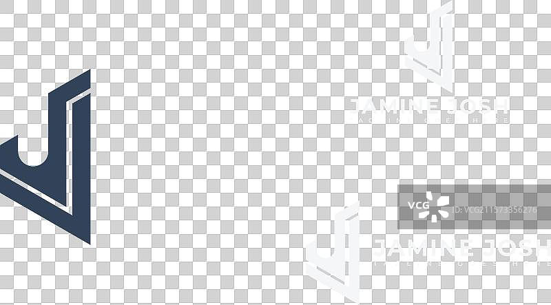 蓝灰色的抽象字母J或JJ标志图片素材