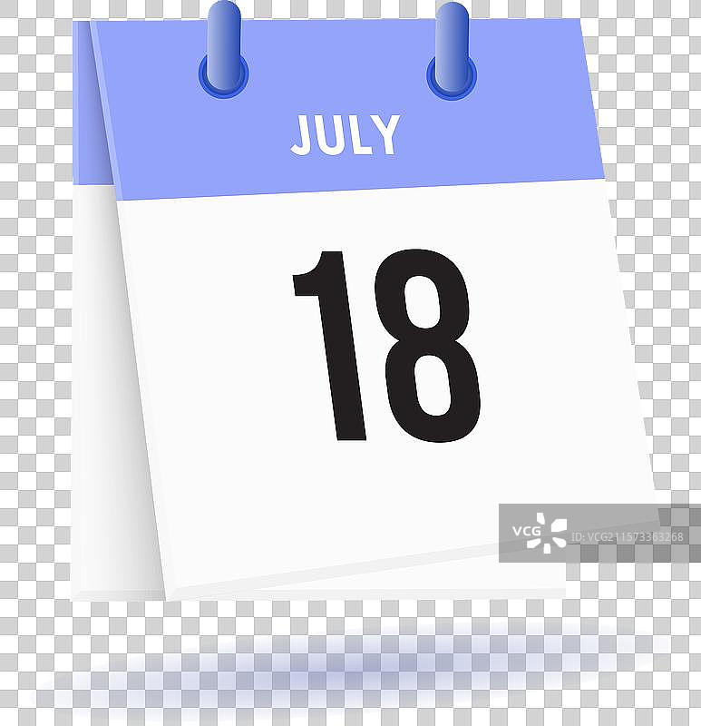 七月十八日 - 日历和时间规划器每日使用图片素材