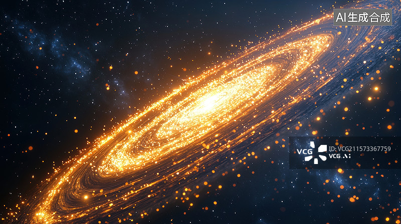 【AI数字艺术】璀璨的螺旋星系图片素材