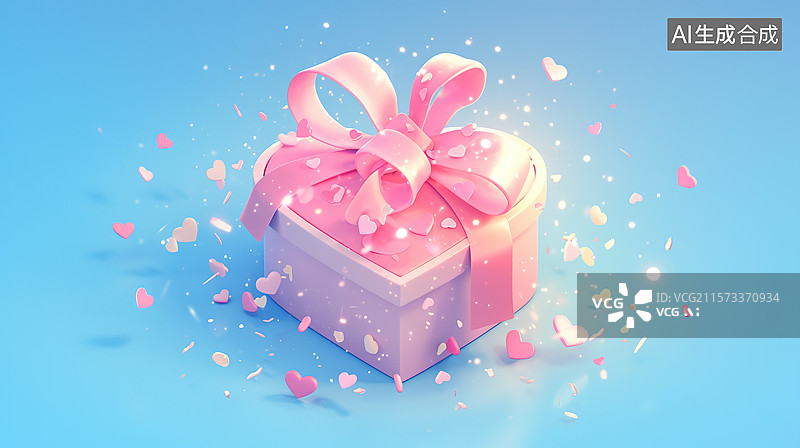 【AI数字艺术】三维渲染卡通风格礼盒购物元素图片素材