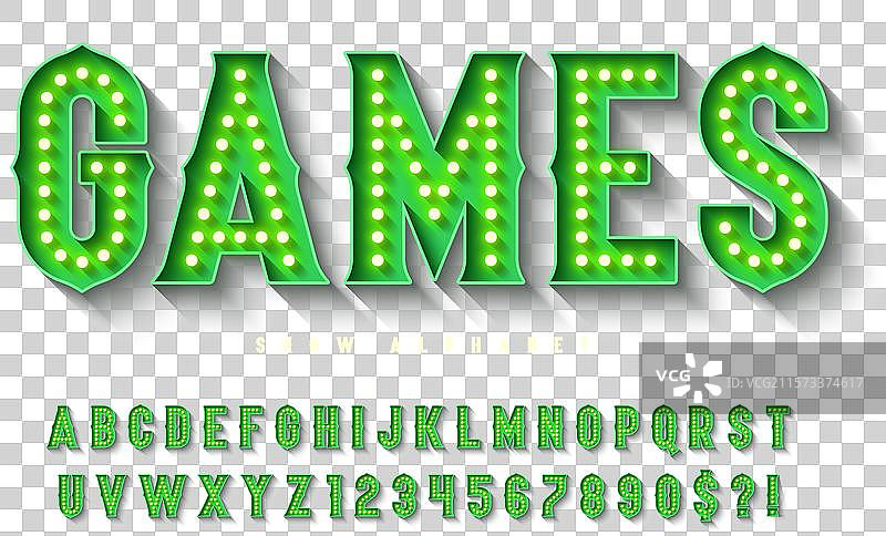 复古马戏团字母设计，歌舞表演，LED灯图片素材