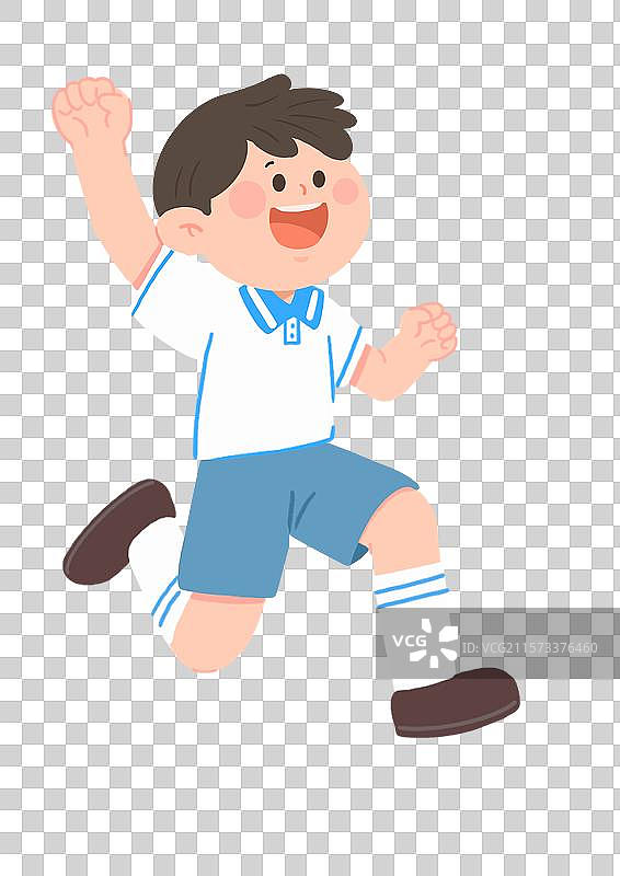 欢呼的少年少女学生图片素材