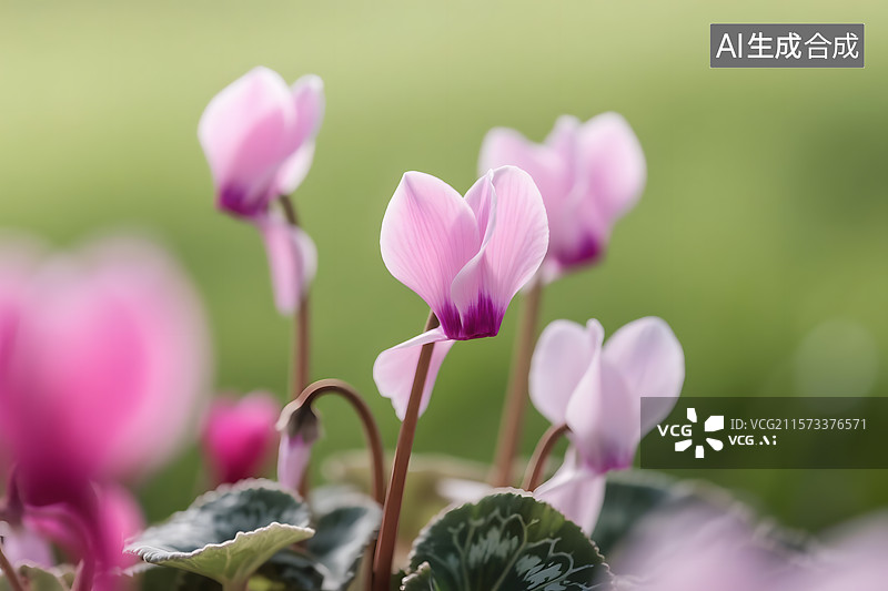 【AI数字艺术】娇艳欲滴的仙客来图片素材