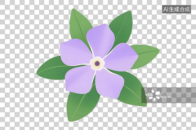 【AI数字艺术】清新淡雅的长春花插画免扣元素图片素材
