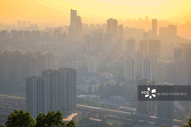 黄昏的重庆城市风光图片素材