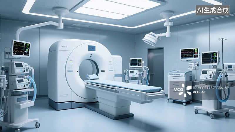 【AI数字艺术】医疗影像室的 CT 设备图片素材