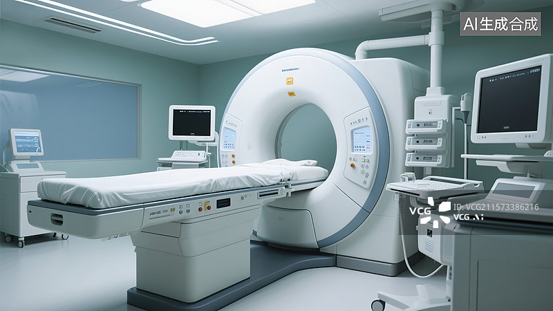 【AI数字艺术】医疗影像室的 CT 设备图片素材