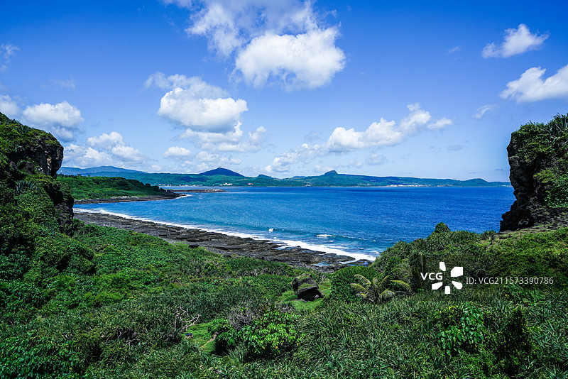 台湾省屏东县恒春镇猫鼻头海滨风光图片素材