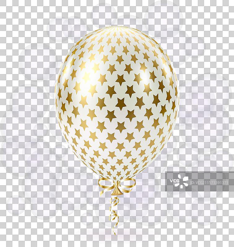 金色白色奢华逼真的气球图片素材