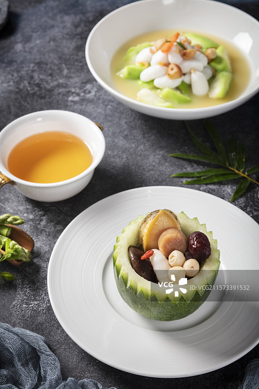 鲍鱼海鲜冬瓜盅图片素材