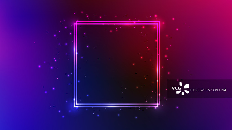 霓虹双方框，带有闪光效果和图片素材