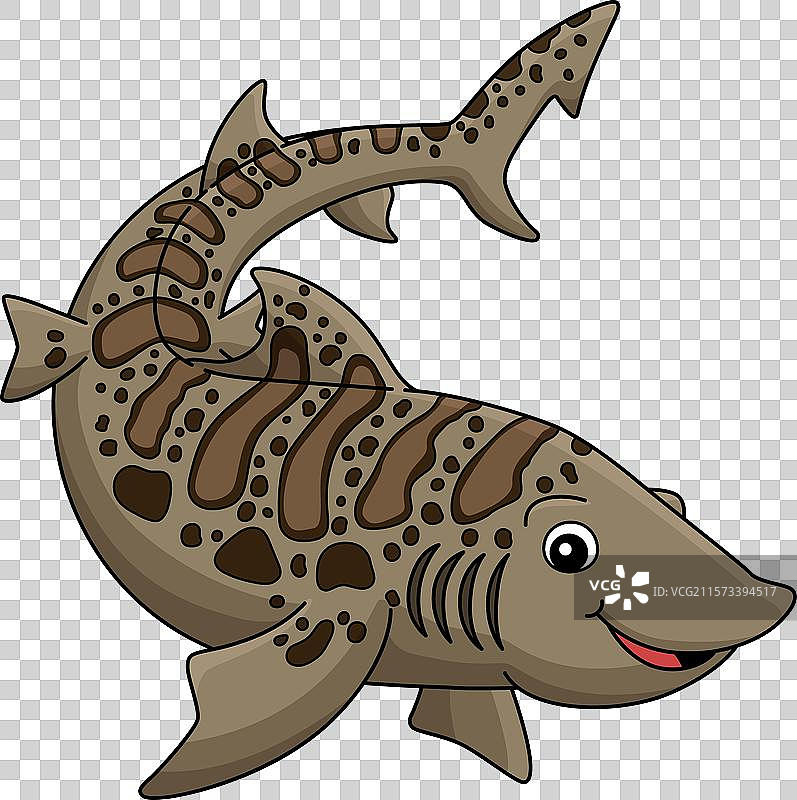 彩色卡通豹鲨剪贴画图片素材