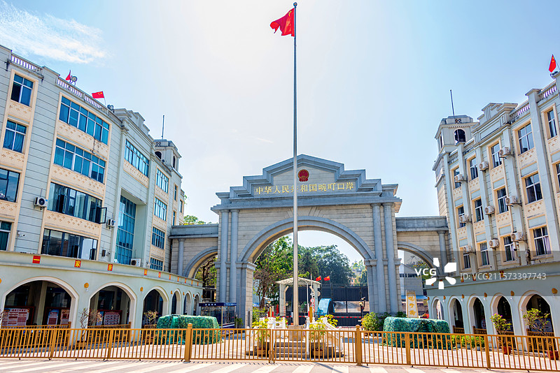 中国云南德宏瑞丽畹町海关图片素材