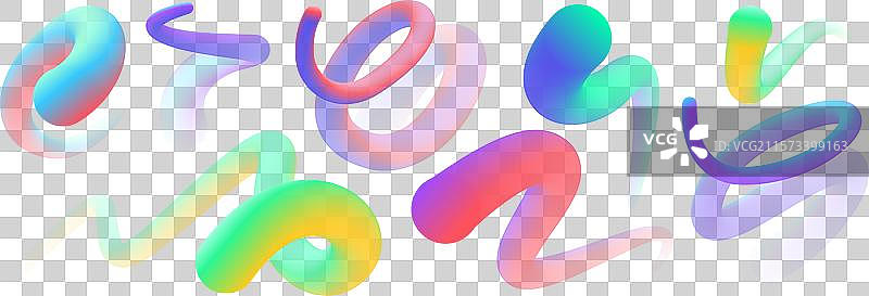 现代三维波浪状彩色渐变曲线图片素材