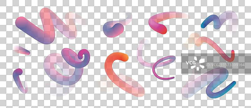 现代三维波浪状彩色渐变曲线图片素材