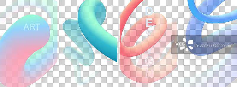 现代三维波浪状彩色渐变曲线图片素材