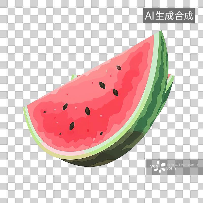 【AI数字艺术】卡通扁平风切片西瓜素材图片素材