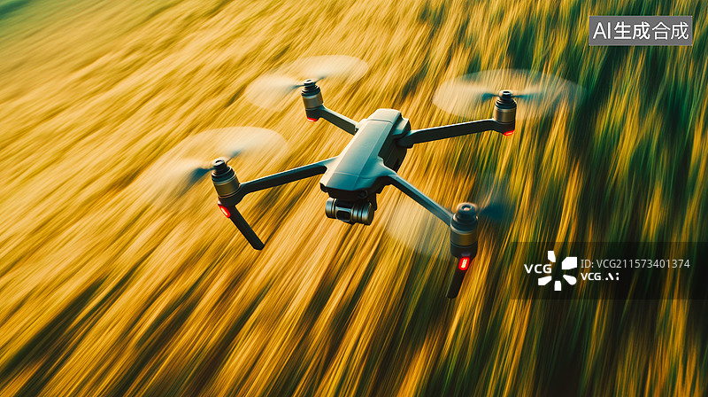 【AI数字艺术】无人机视角下的金色麦田图片素材