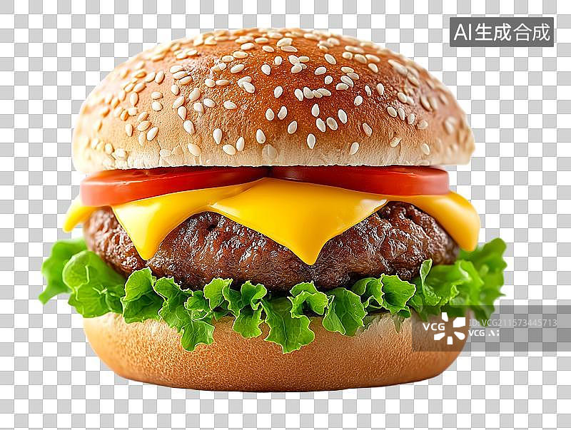 【AI数字艺术】【免抠png素材】一只美味汉堡图片素材