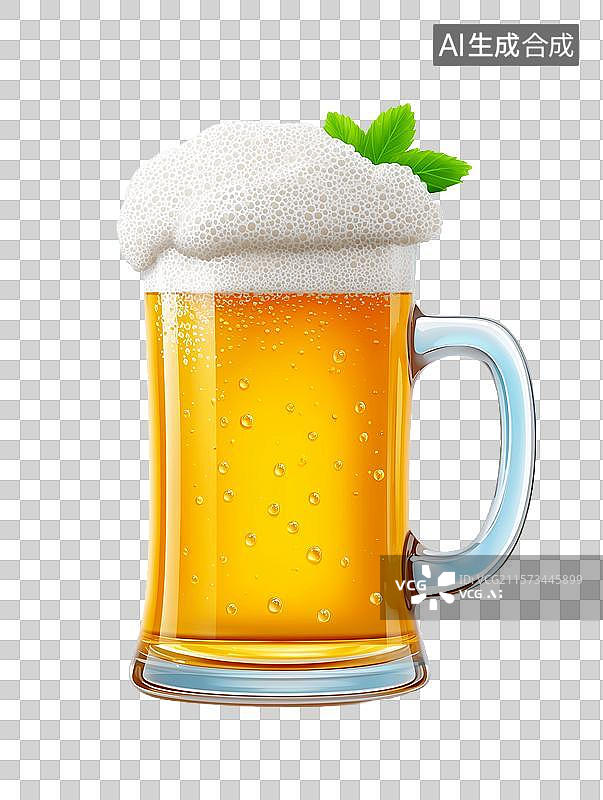 【AI数字艺术】【免抠png素材】一杯3D卡通啤酒图片素材