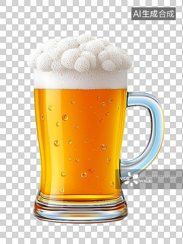 【AI数字艺术】【免抠png素材】一杯3D卡通啤酒图片素材