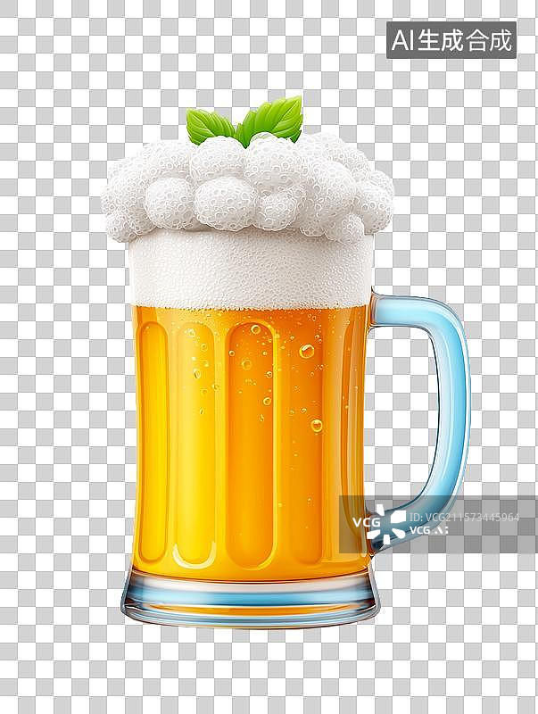 【AI数字艺术】【免抠png素材】一杯3D卡通啤酒图片素材