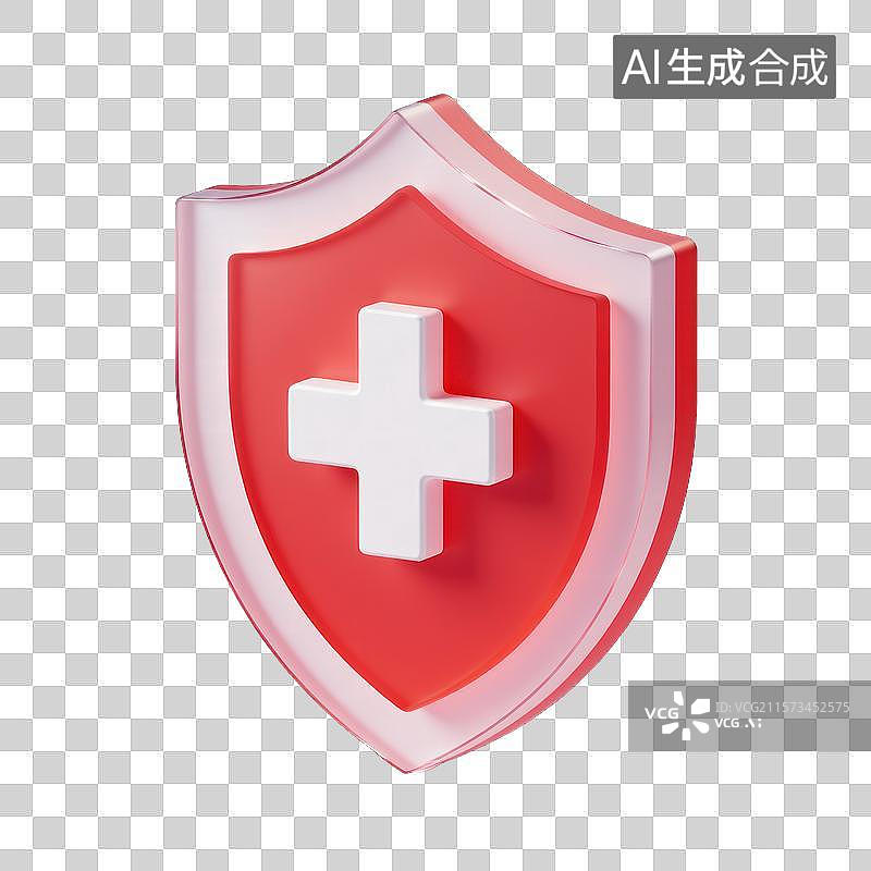 【AI数字艺术】安全防护医疗标志，医疗盾牌图片素材