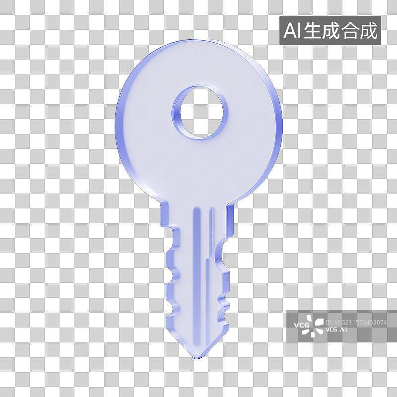 【AI数字艺术】简约钥匙的未来感，密钥安全密码素材图片素材