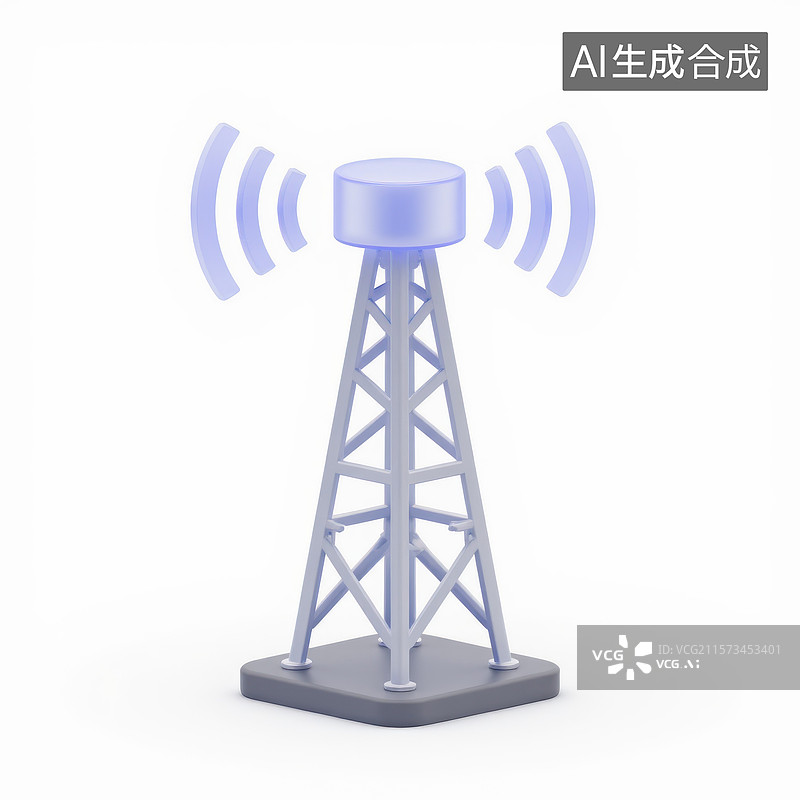 【AI数字艺术】无线信号发射塔，未来科技通信基站图片素材