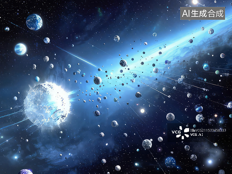 【AI数字艺术】宇宙中的行星和星体图片素材