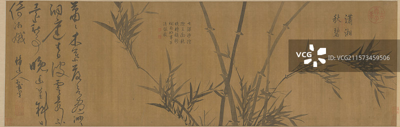 古代绘画，李衎，墨竹图卷图片素材