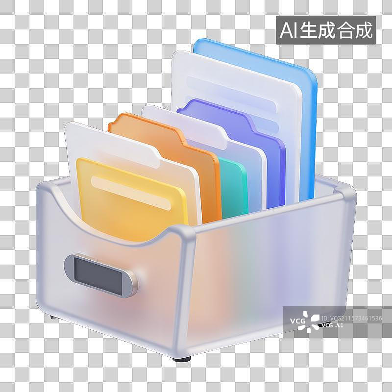 【AI数字艺术】彩色文件夹收纳盒，文件柜，文件夹，办公图片素材