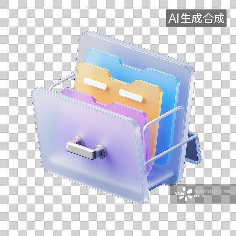 【AI数字艺术】彩色文件夹收纳盒，文件柜，文件夹，办公图片素材
