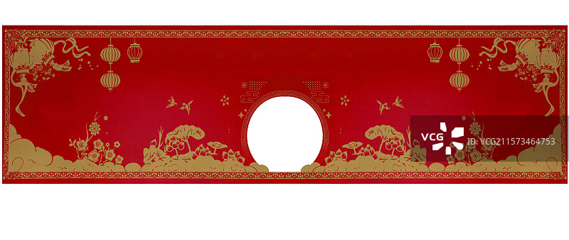 马年春节，背景幕，插画图片素材