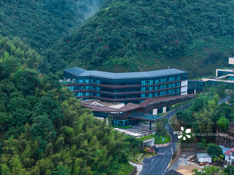 湖州莫干山艾德睿第五季酒店航拍图片素材