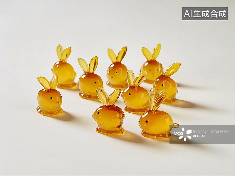 【AI数字艺术】糖画糖绘小兔子图片素材