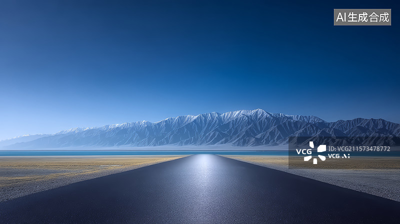 【AI数字艺术】雪山地形与路面地面汽车广告背景图图片素材