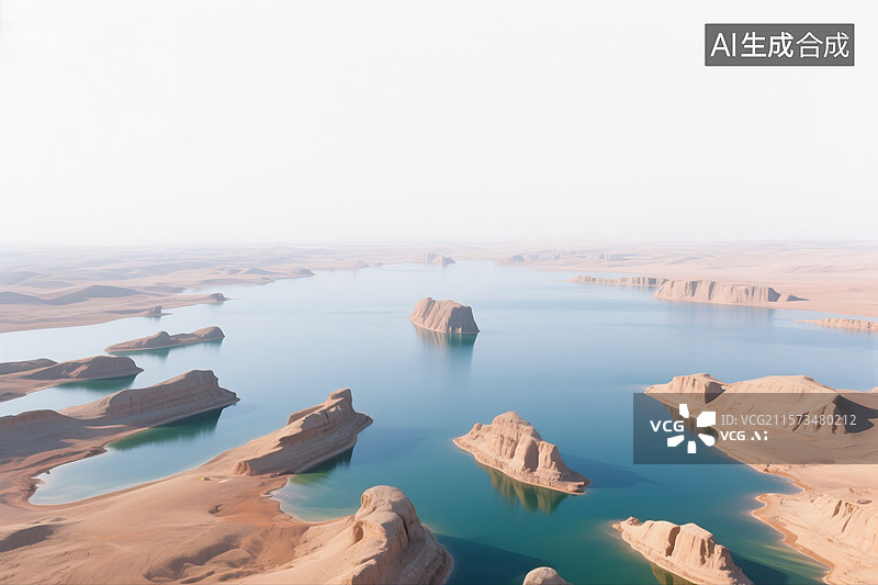 【AI数字艺术】雅丹地貌水上雅丹地貌图片素材