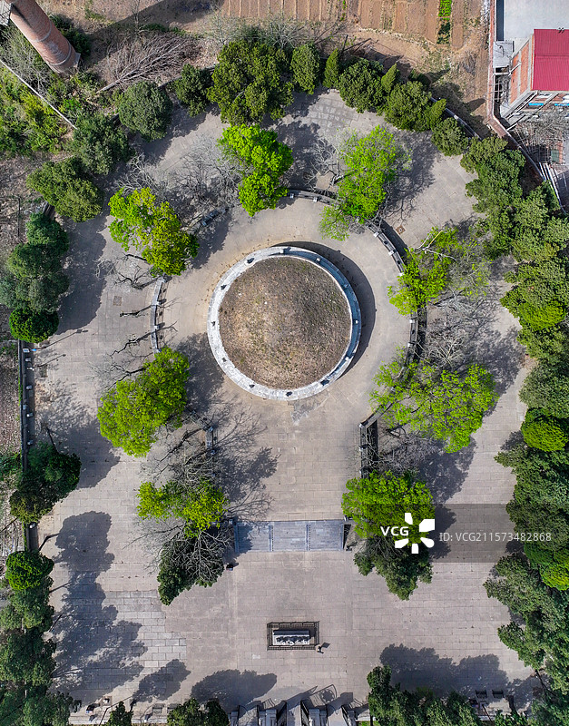 河南省安阳市袁世凯墓袁林航拍图片素材