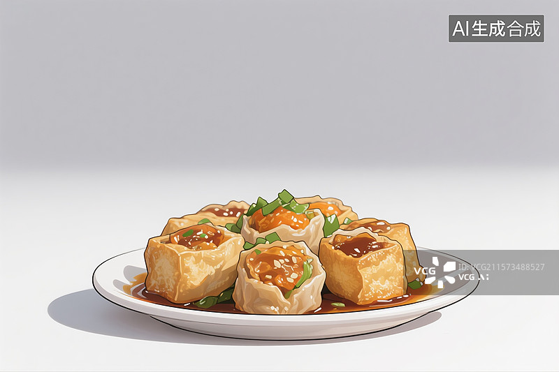 【AI数字艺术】豆腐酿酿豆腐图片素材