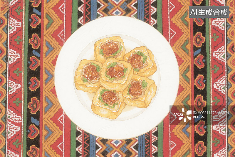 【AI数字艺术】豆腐酿酿豆腐图片素材