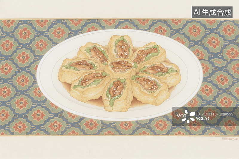 【AI数字艺术】豆腐酿酿豆腐图片素材